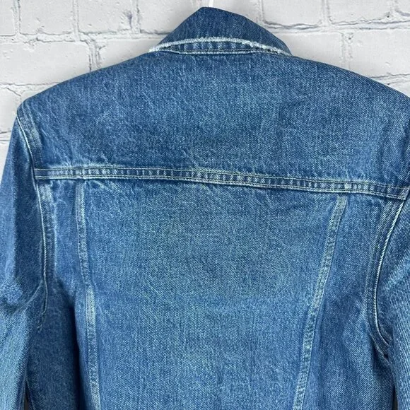 Hudson Jeans Women's Wide Cuffed Cropped Denim Jacket, Size Medium, Lt. Blue - Picture 10 of 15